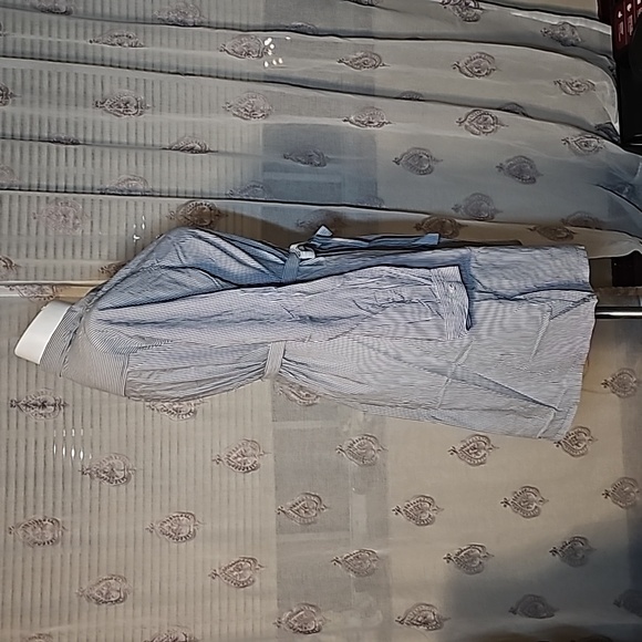 Striped Log Sleeve Shirt Dress - Picture 11 of 16